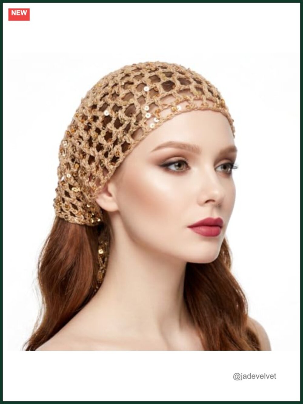 Women's Sequin Crochet Head Scarf Boho Triangle Hair Wrap Festival Rave Headwear